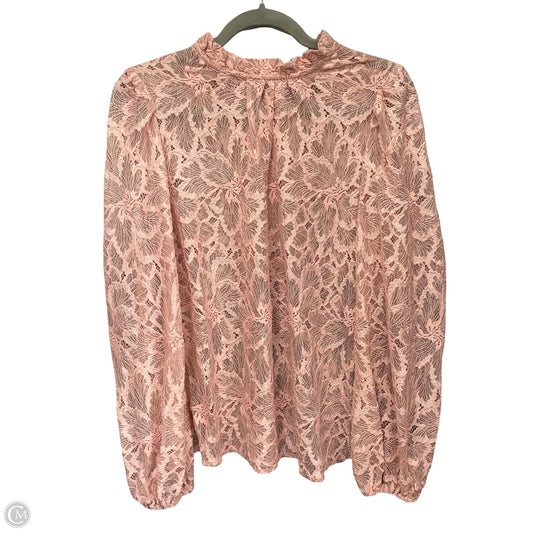 Blouse Long Sleeve By Wayf In Pink, Size: S