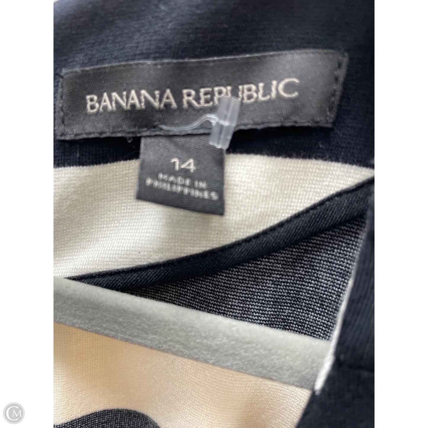 Dress Casual Midi By Banana Republic In Black & Cream, Size: 14