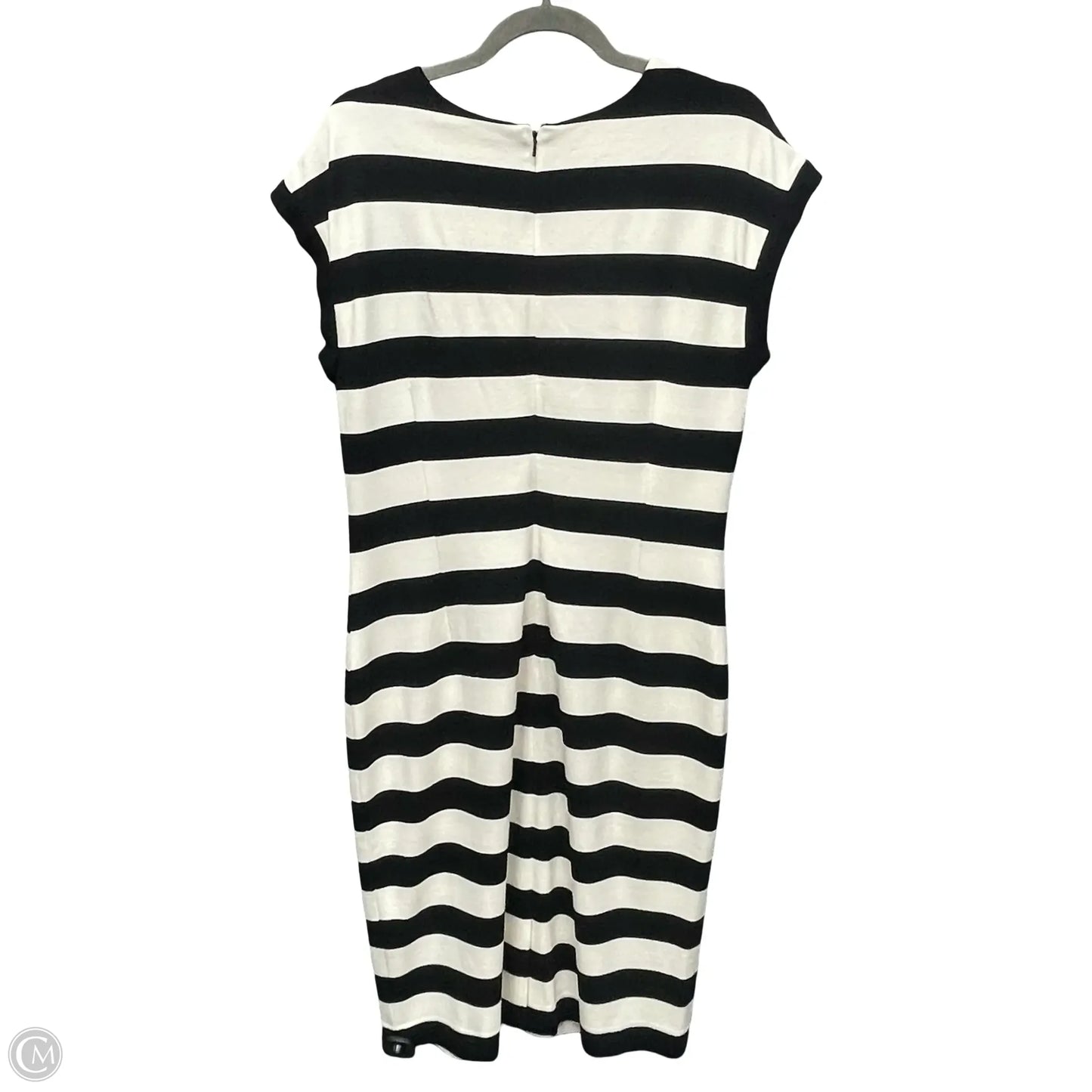 Dress Casual Midi By Banana Republic In Black & Cream, Size: 14