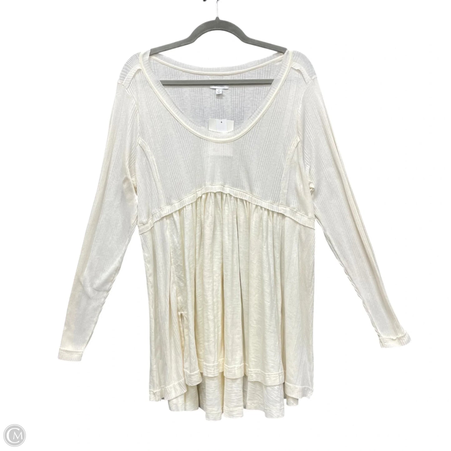 Tunic Long Sleeve By True Craft In Cream, Size: 2x