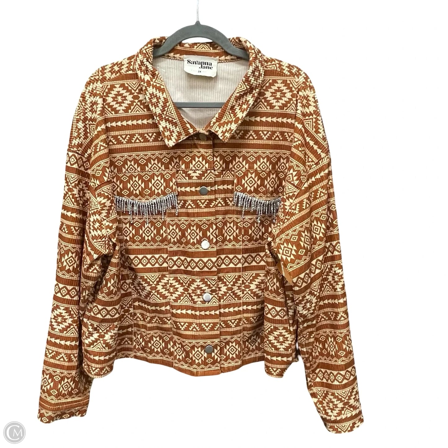 Jacket Shirt By Savanna Jane In Orange, Size: 2x