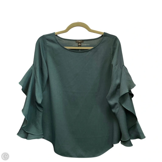 Blouse Long Sleeve By Ann Taylor In Teal, Size: Xsp