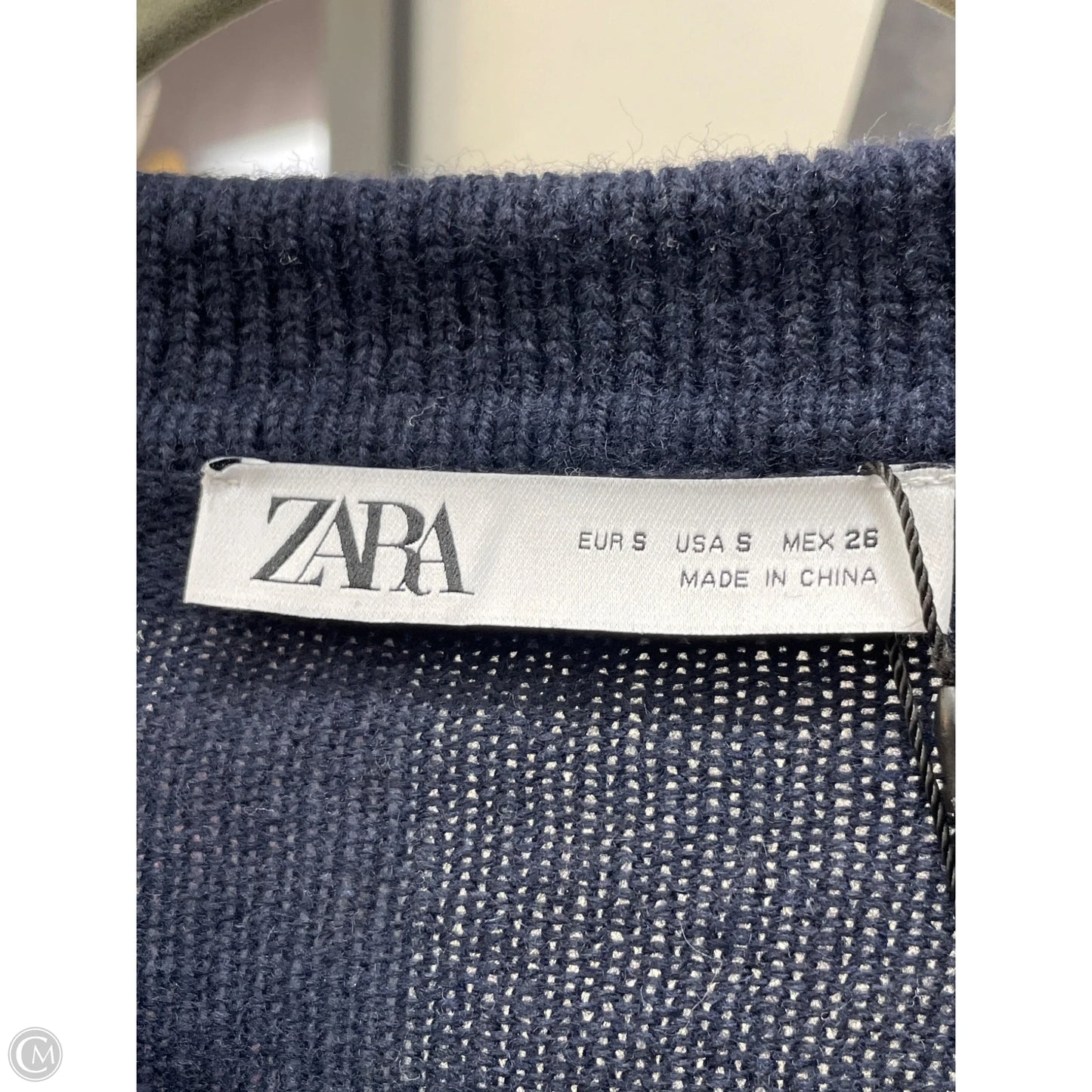 Sweater Cardigan By Zara In Navy, Size: S