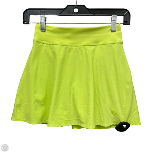 Athletic Skort By Lululemon In Chartreuse, Size: 0