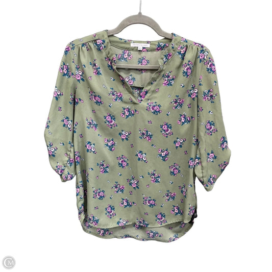 Blouse 3/4 Sleeve By Clothes Mentor In Green, Size: S