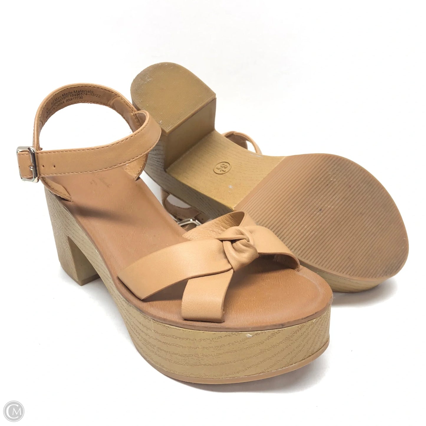 Sandals Heels Platform By Universal Thread In Tan, Size: 6.5