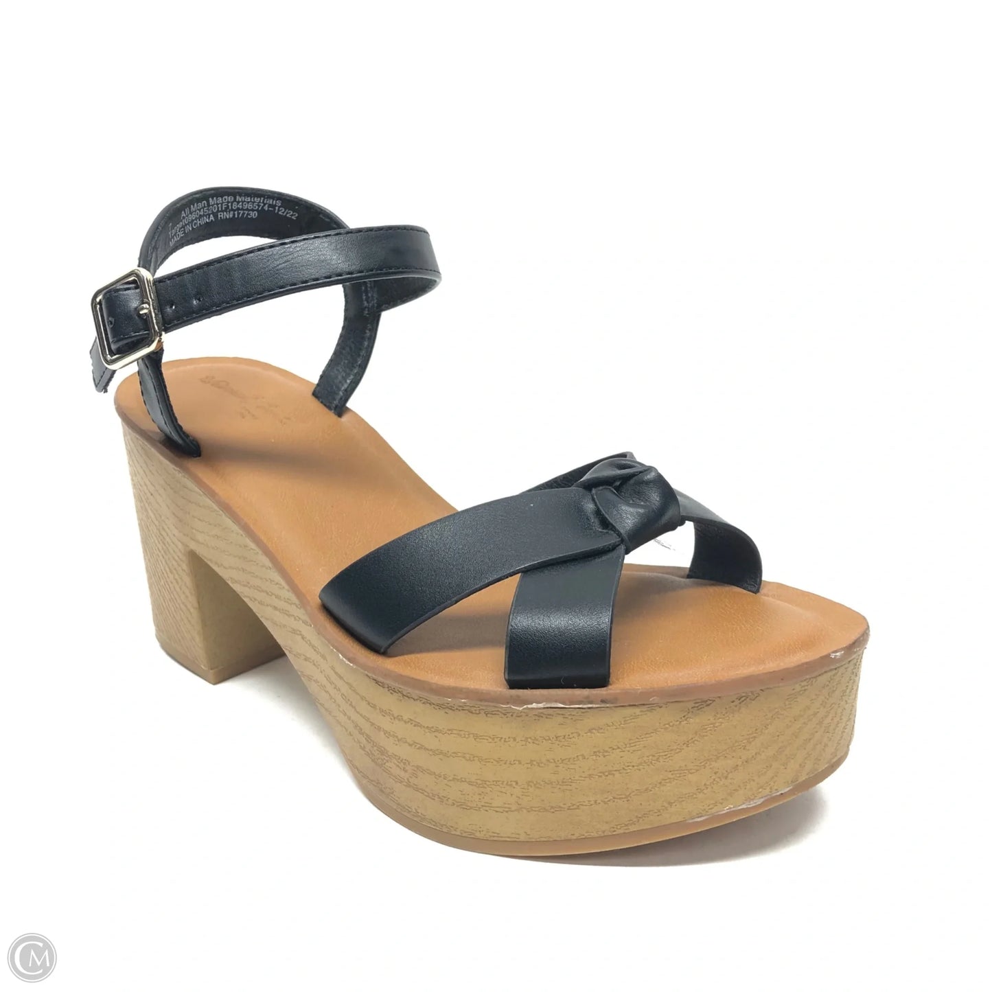 Sandals Heels Platform By Universal Thread In Black, Size: 7