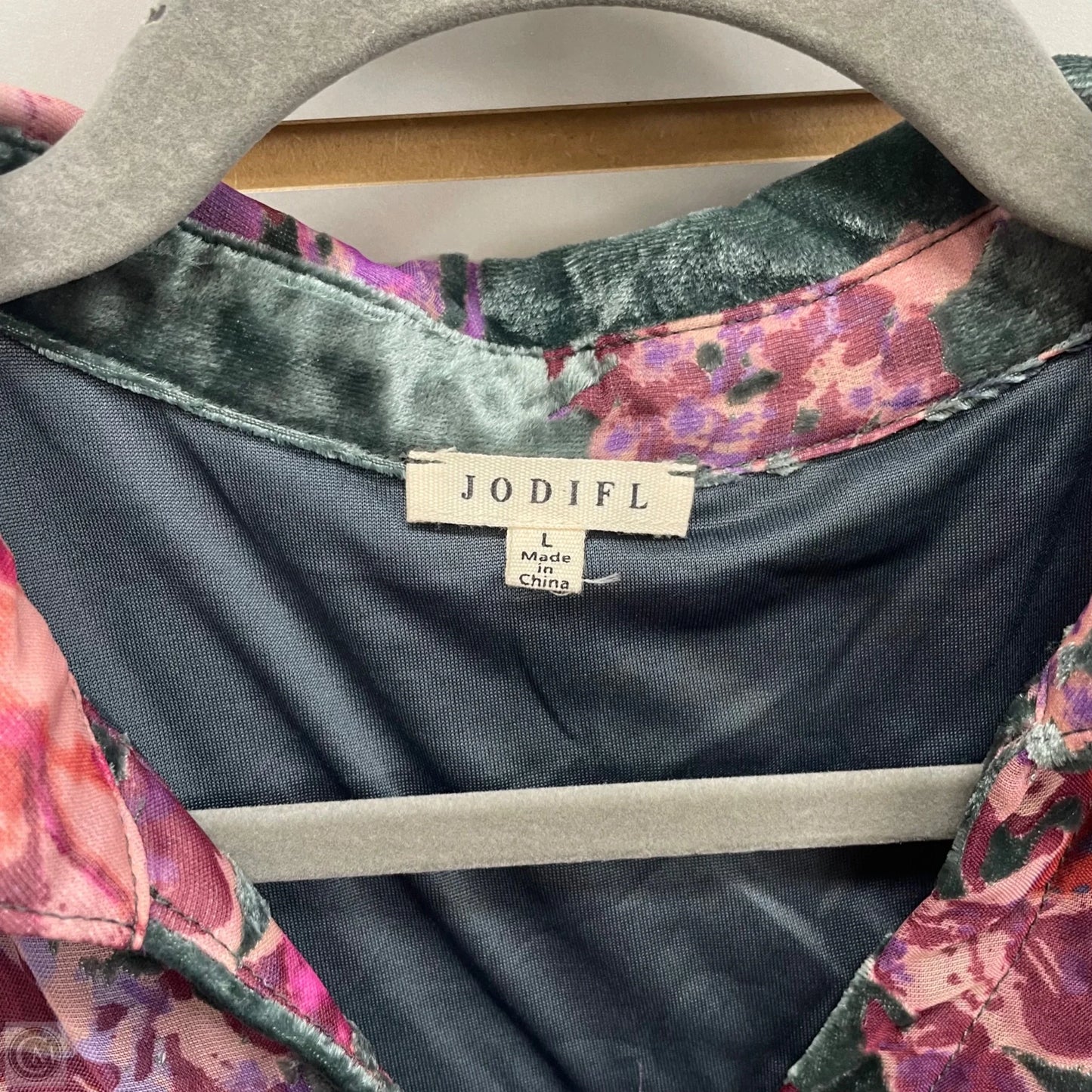 Blouse Long Sleeve By Jodifl In Floral Print, Size: L