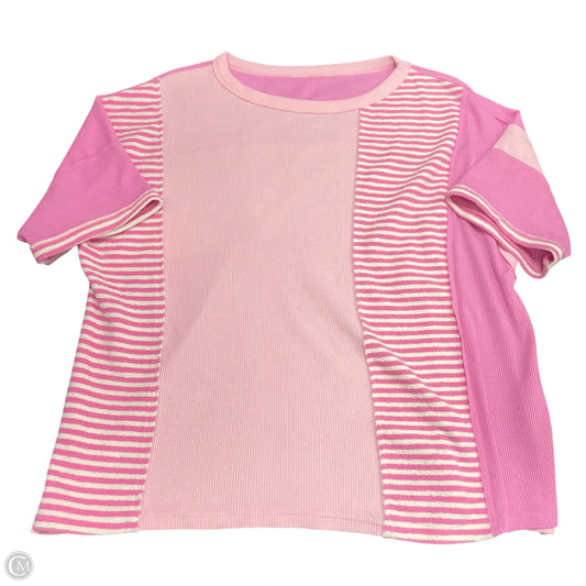 Top Short Sleeve By Cme In Pink, Size: 1x