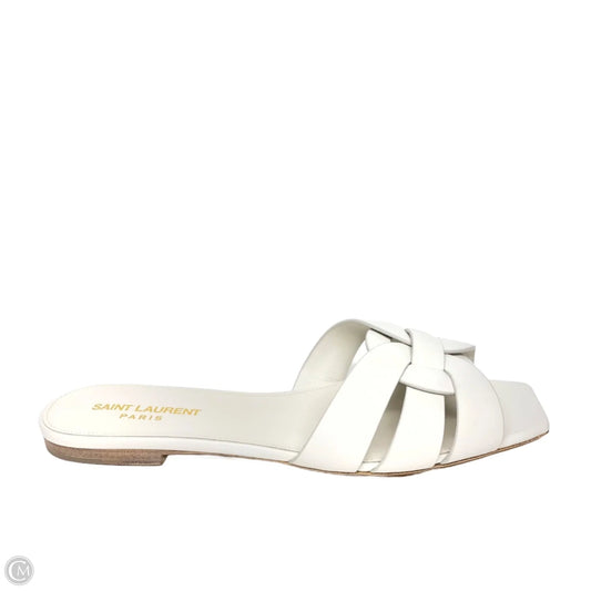 Sandals Luxury Designer By Yves Saint Laurent In Ivory, Size: 7.5
