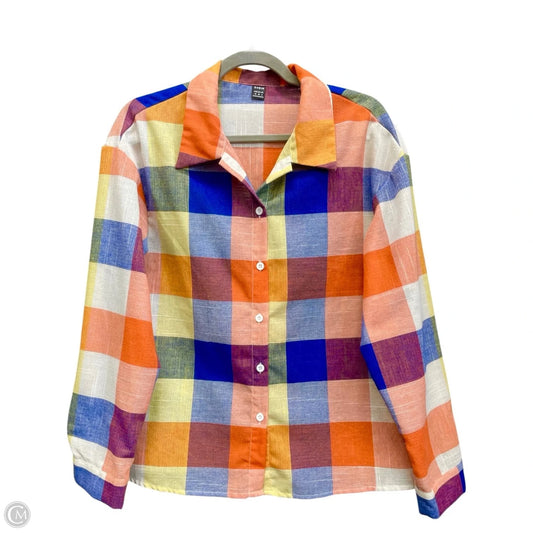 Top Long Sleeve By Shein In Blue & Orange, Size: 6