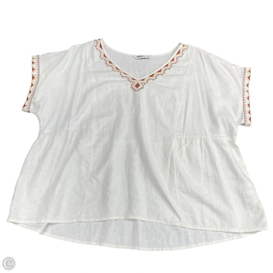 Top Short Sleeve By Sonoma In Ivory, Size: Xl