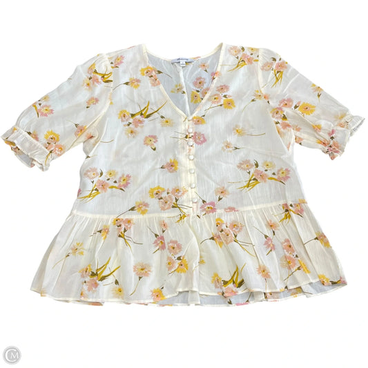 Top Short Sleeve By Madewell In Floral Print, Size: S
