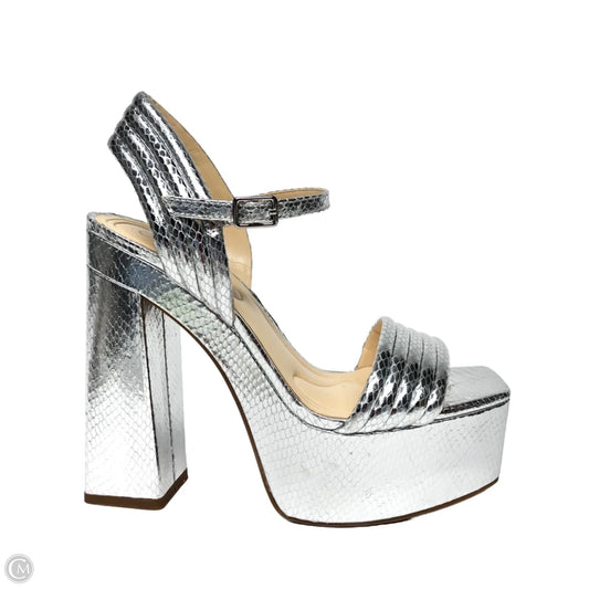 Sandals Heels Platform By Jessica Simpson In Silver, Size: 6
