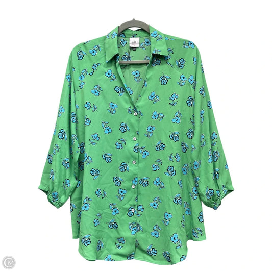 Blouse Long Sleeve By Cabi In Green, Size: S