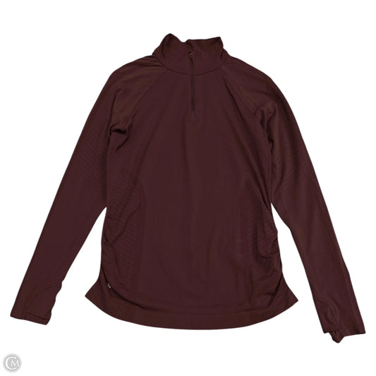 Athletic Top Long Sleeve Collar By Athleta In Maroon, Size: M
