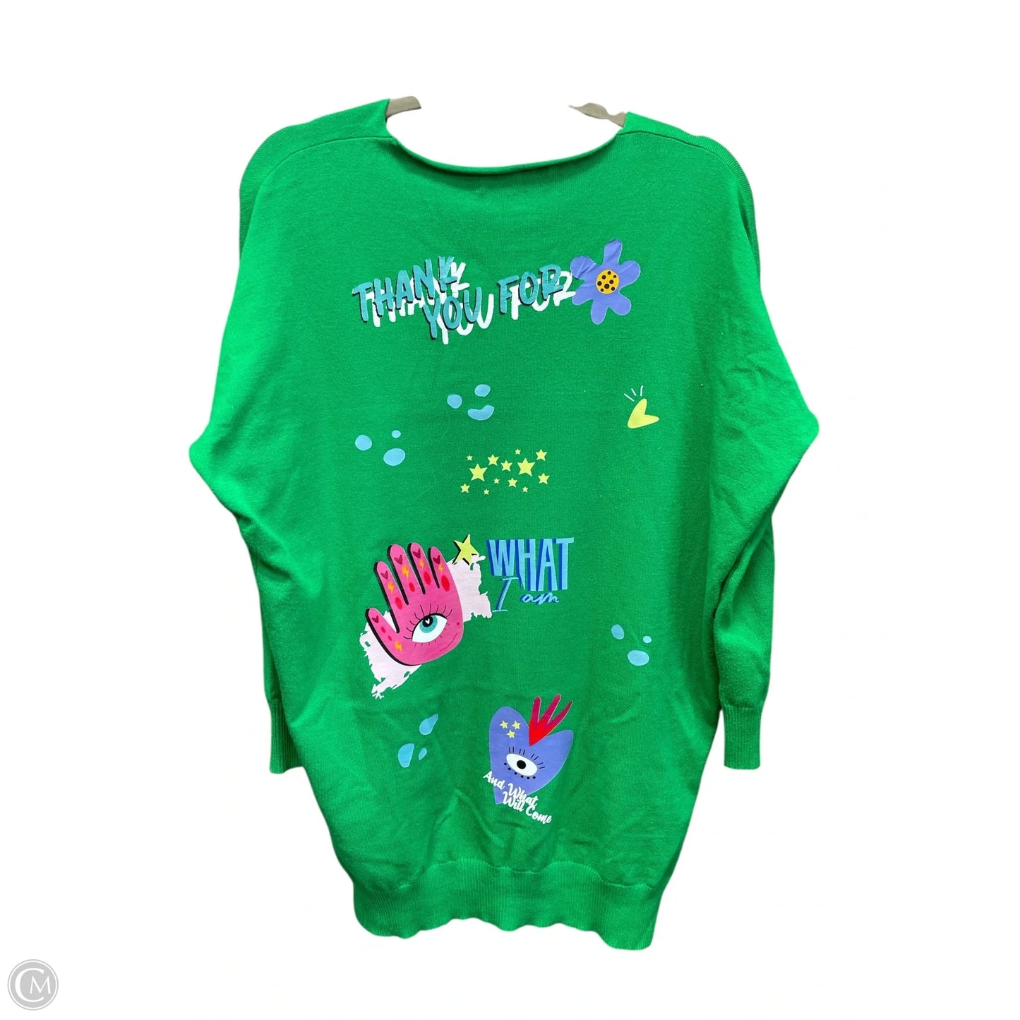 Top Long Sleeve By Cmc In Green, Size: M