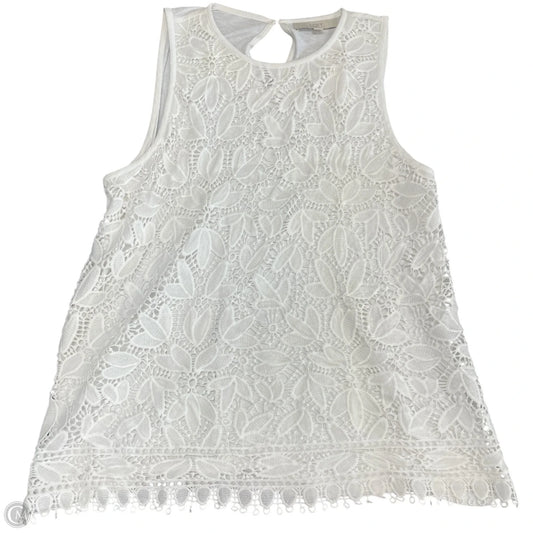 Top Sleeveless By Loft In White, Size: Xl