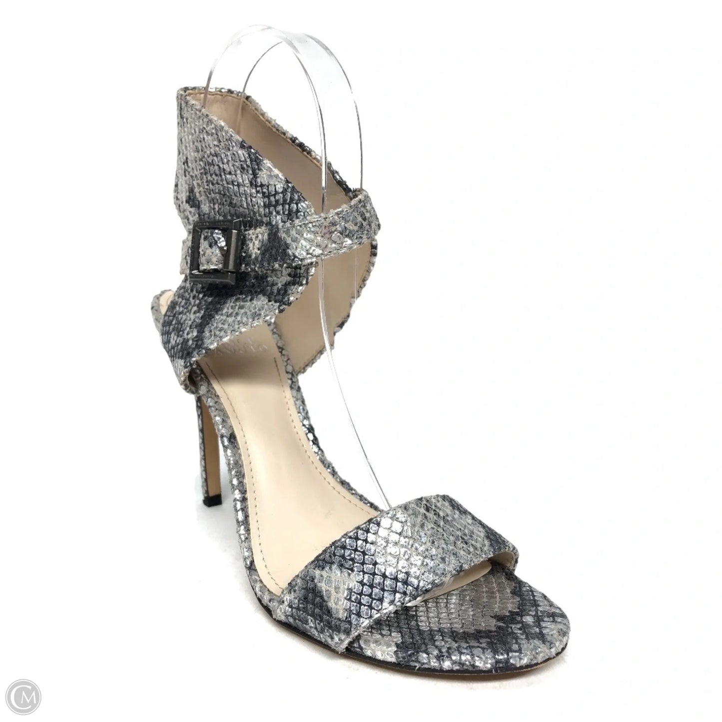 Sandals Heels Stiletto By Vince Camuto In Snakeskin Print, Size: 6