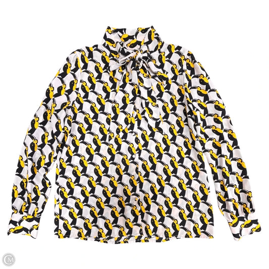 Blouse Long Sleeve By Avec Les Filles In Black & Pink, Size: M