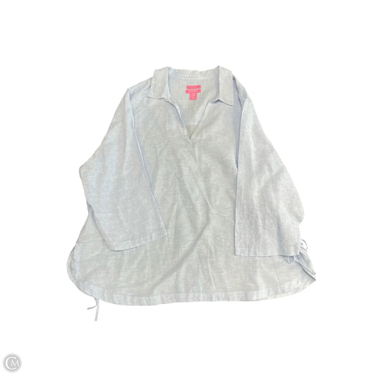 Tunic 3/4 Sleeve By Isaac Mizrahi In Blue, Size: 3x