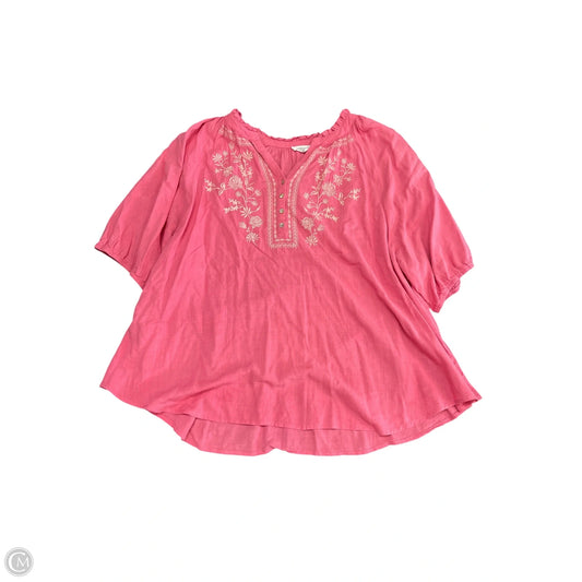 Top Short Sleeve By West Bound In Pink, Size: 2x