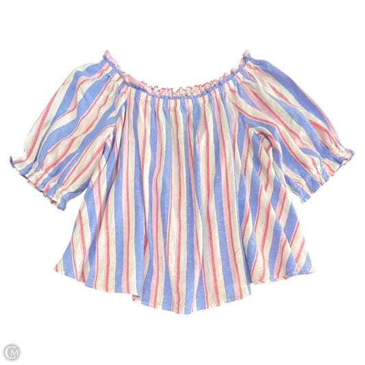 Top Short Sleeve By Crown And Ivy In Blue & Pink, Size: M