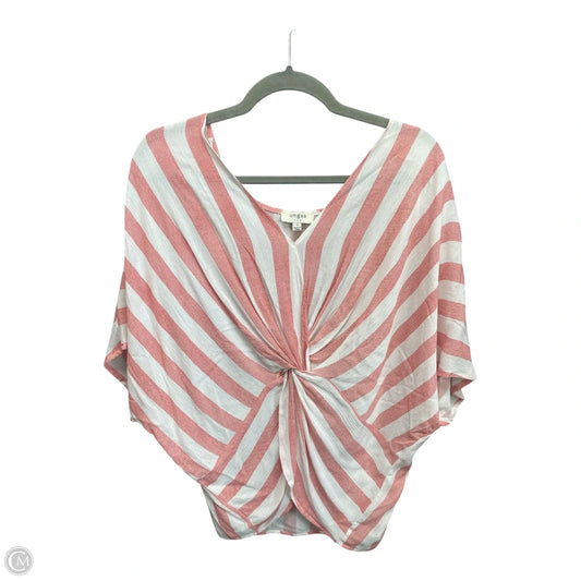 Top Short Sleeve By Umgee In Striped Pattern, Size: S