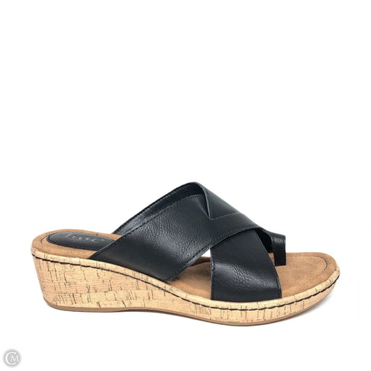Sandals Heels Wedge By Boc In Black, Size: 10