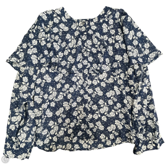 Blouse Long Sleeve By Loft In Blue, Size: L