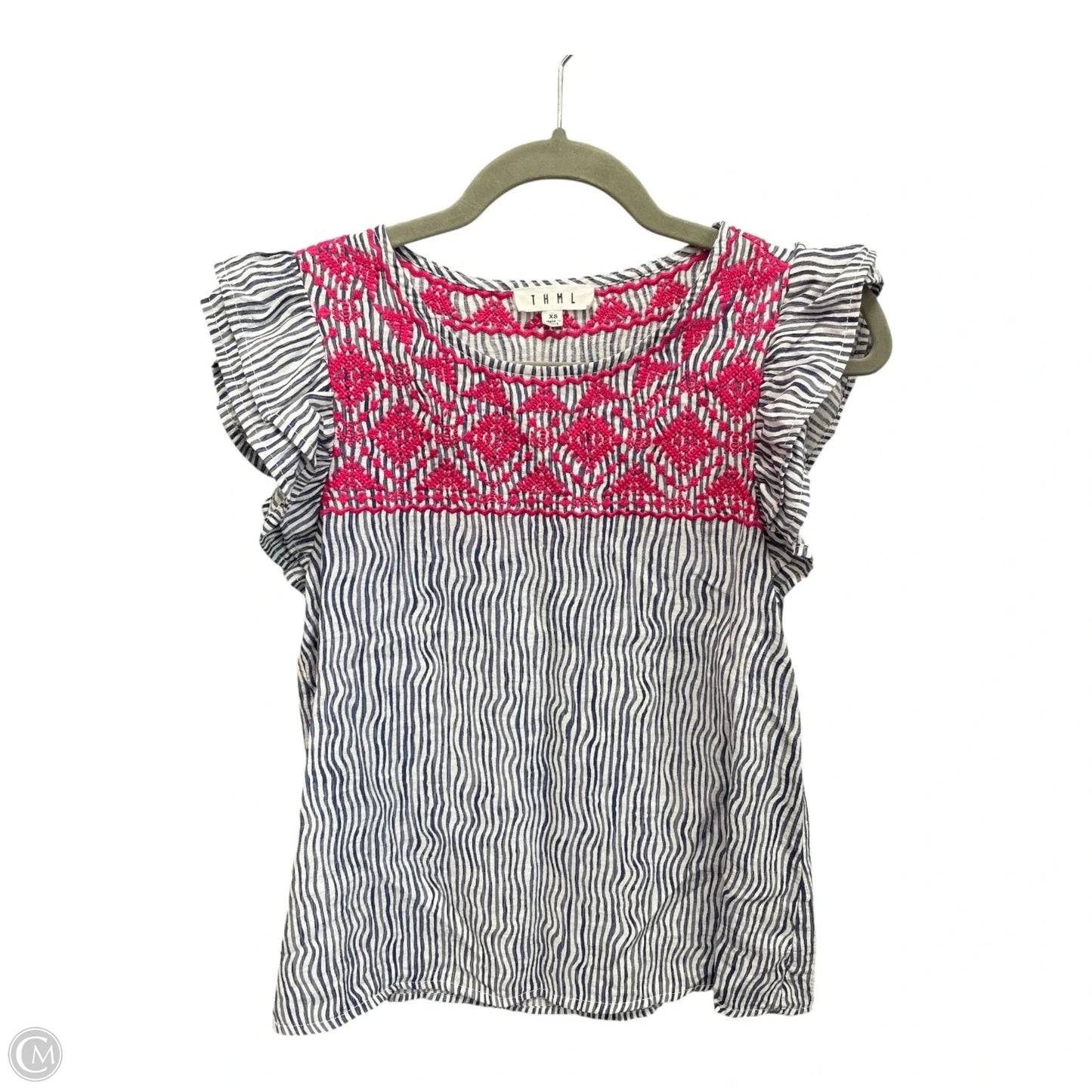 Top Short Sleeve By Thml In Striped Pattern, Size: Xs