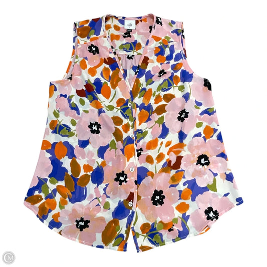 Blouse Sleeveless By Cabi In Floral Print, Size: S