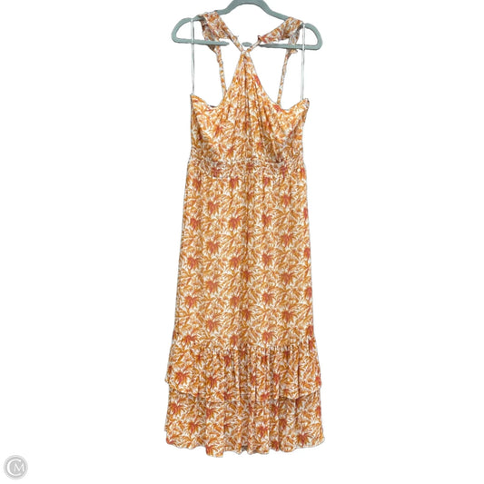Dress Casual Midi By Paige In Orange, Size: L