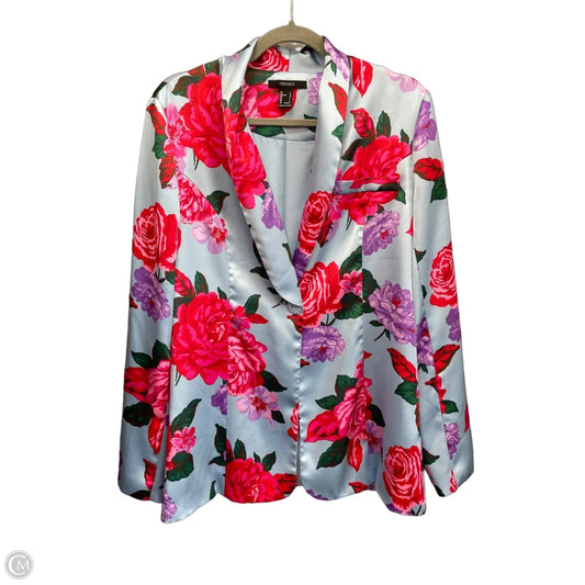 Blazer By Forever 21 In Floral Print, Size: L