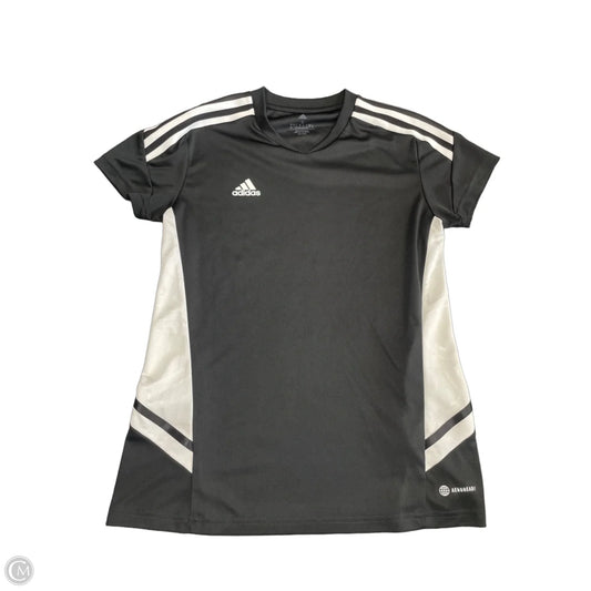 Athletic Top Short Sleeve By Adidas In Black, Size: S