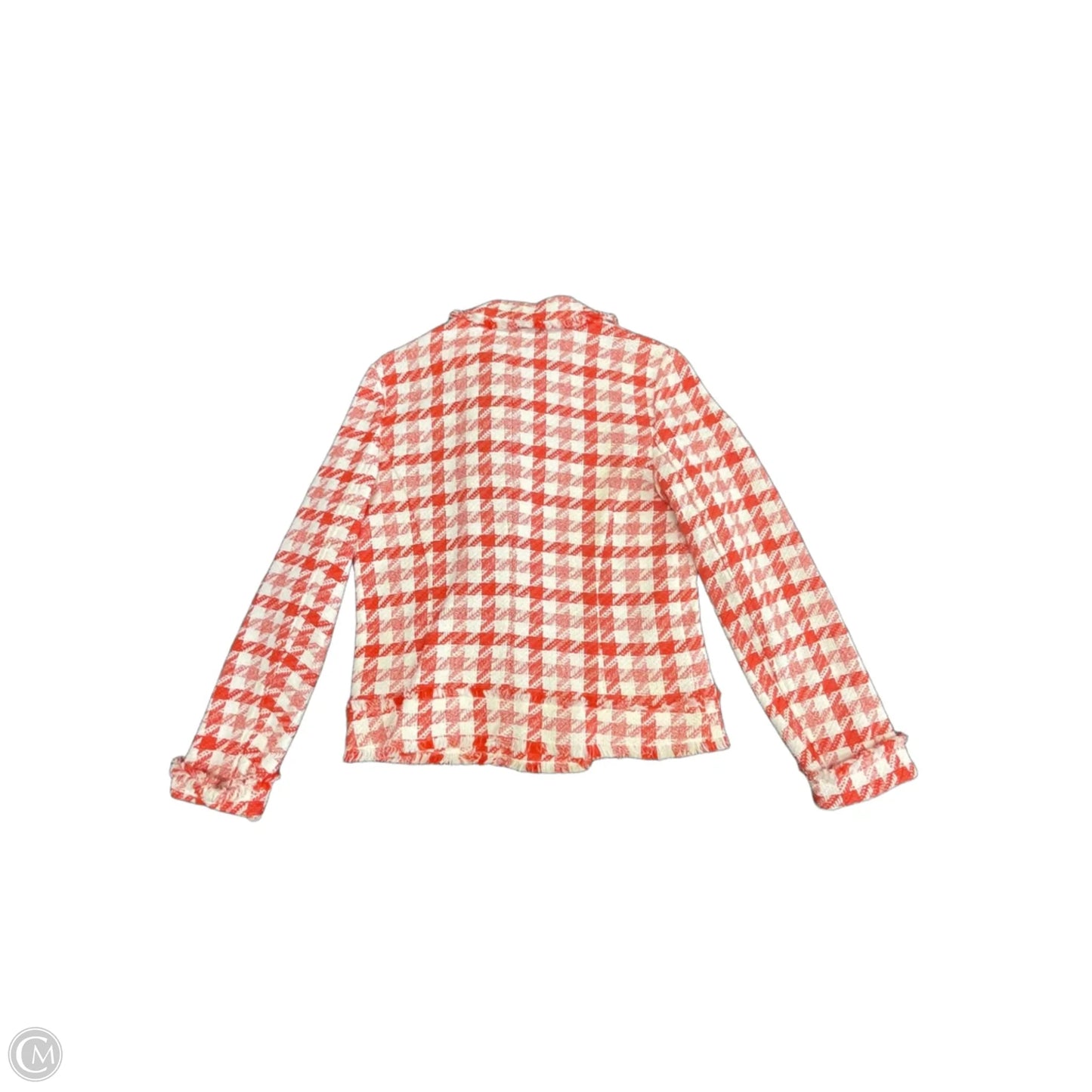 Blazer By Ann Taylor In Orange & White, Size: S