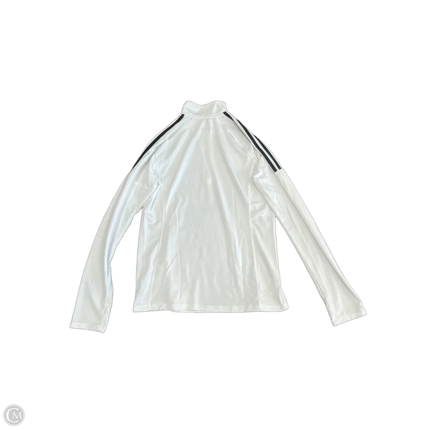 Athletic Top Long Sleeve Collar By Adidas In White, Size: S