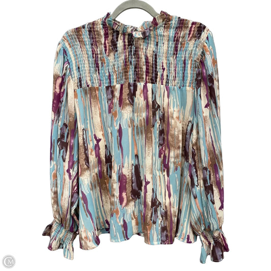 Blouse Long Sleeve By Entro In Multi-colored, Size: M