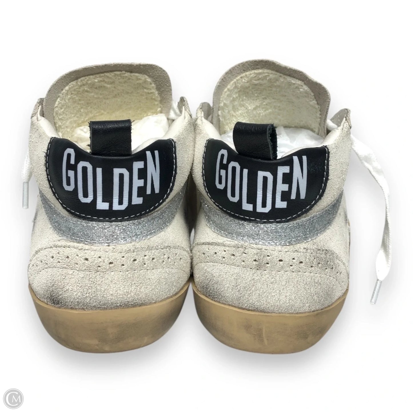 Shoes Luxury Designer By Golden Goose In Silver & Tan, Size: 11