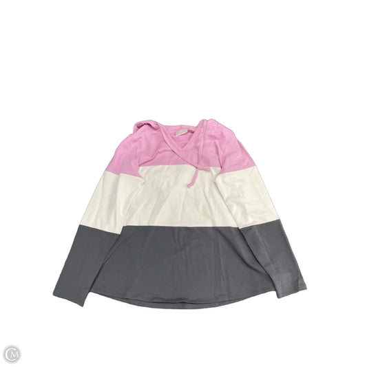 Top Long Sleeve By Belle By Kim Gravel In Grey & Pink, Size: M