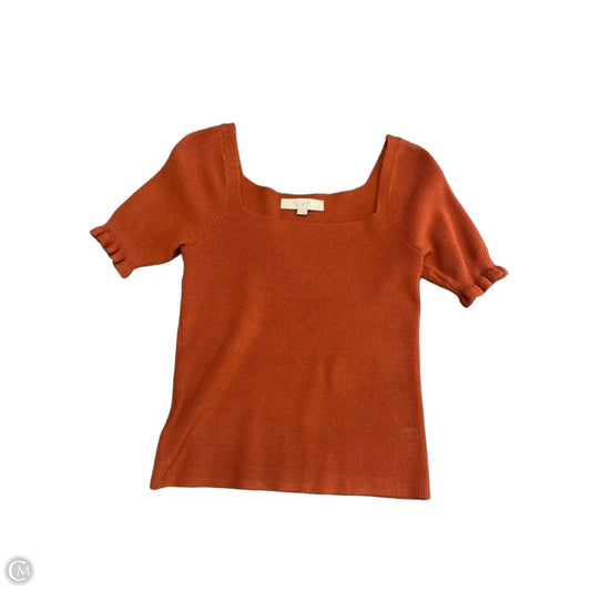 Top Short Sleeve By Loft In Orange, Size: S