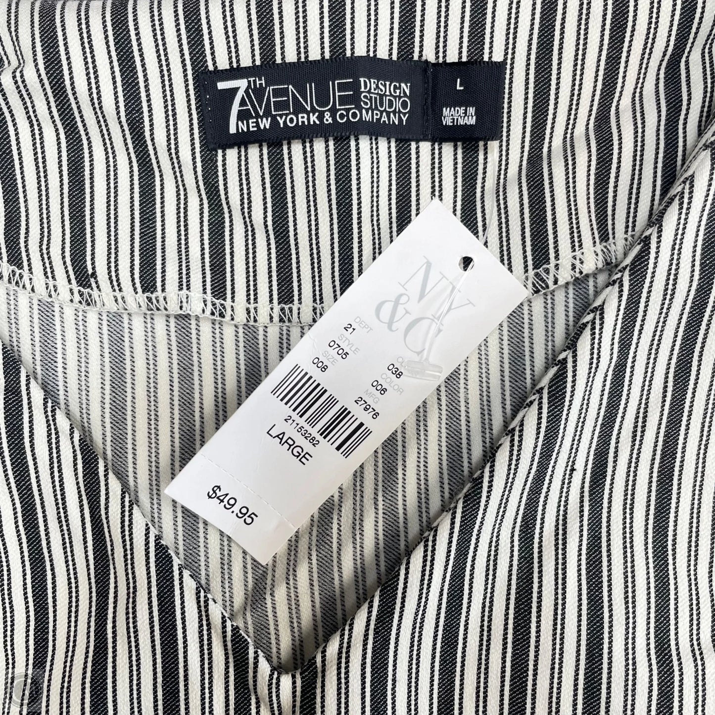 Top Sleeveless By New York And Co In Striped Pattern, Size: L