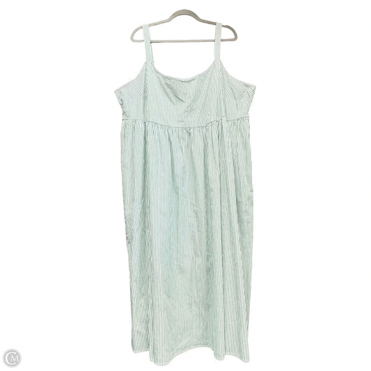 Dress Casual Midi By Ava & Viv In Green & White, Size: 3x