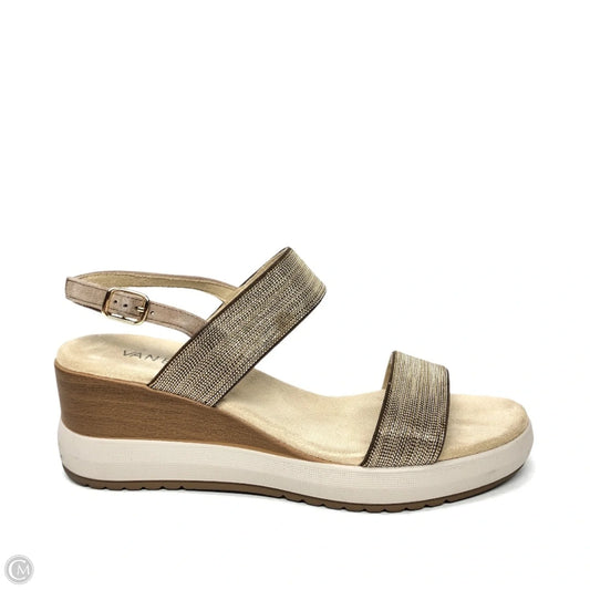 Sandals Heels Wedge By Vaneli In Tan, Size: 9