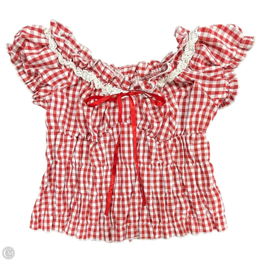Top Short Sleeve By Romwe In Red & White, Size: Xl
