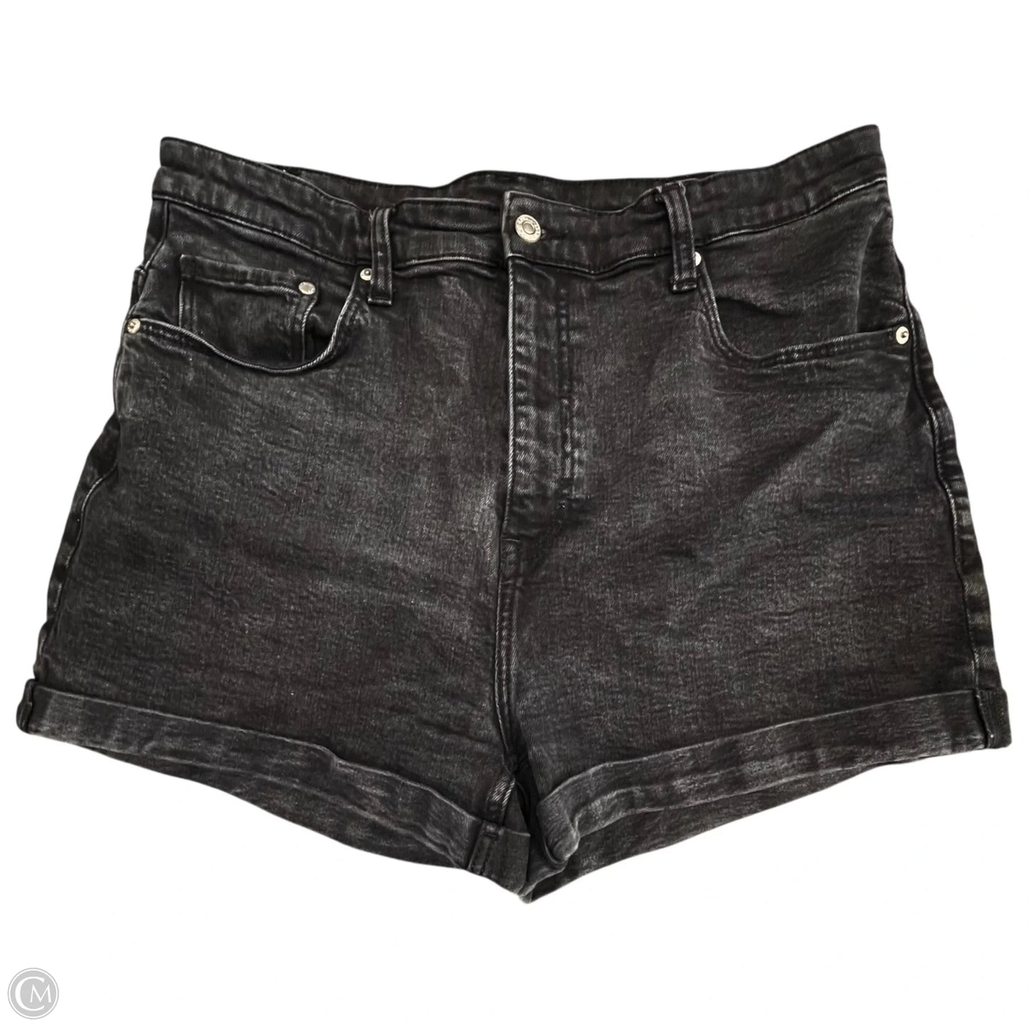 Shorts By H&m In Black Denim, Size: 16