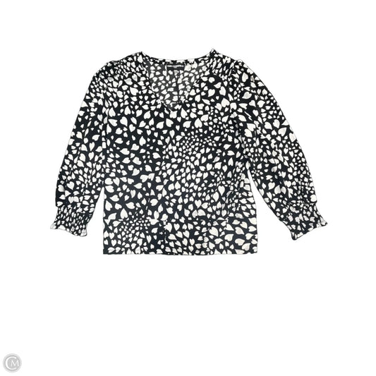 Top Long Sleeve Designer By Karl Lagerfeld In Black & White, Size: S