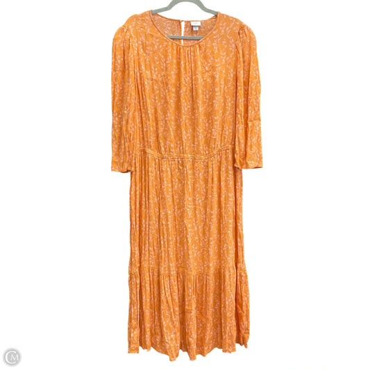 Dress Casual Midi By A New Day In Orange, Size: Xxl