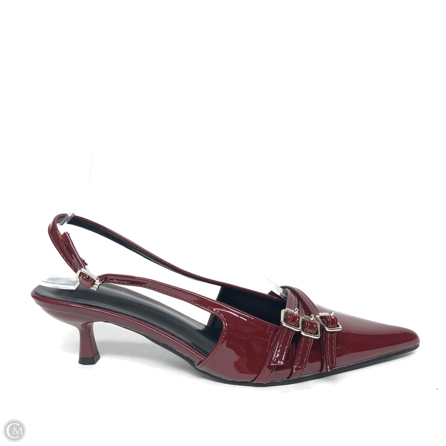 Shoes Heels Kitten By Cme In Maroon, Size: 7