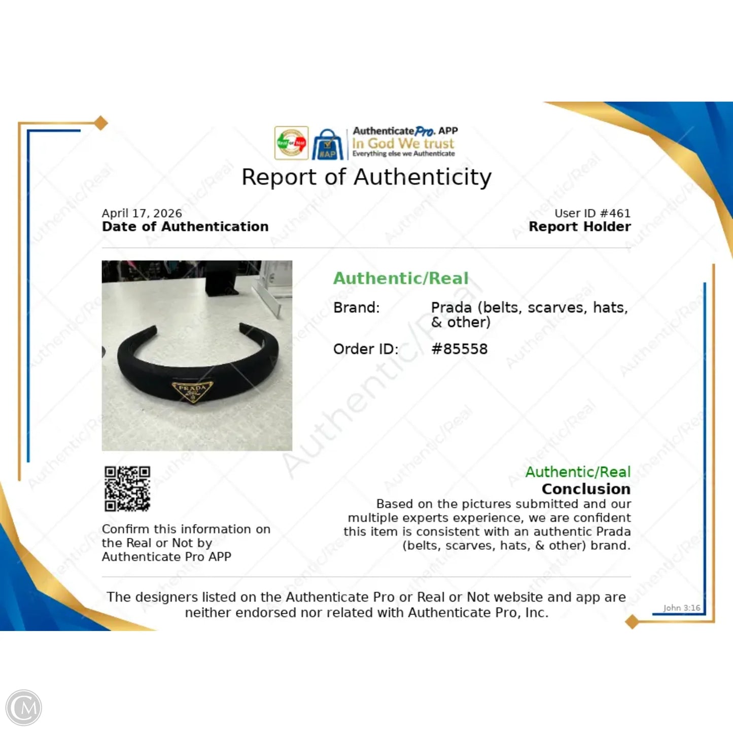 Accessory Luxury Designer Tag By Prada